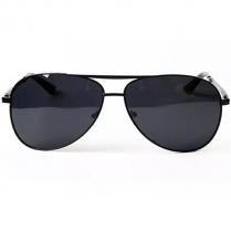 Big Size Black Metal Aviator Sunglasses (160mm wide + Spring Hinges)