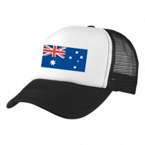 Black / White Big Size  (61-65cm) Trucker Cap with Aussie Logo (Aussie Flag)