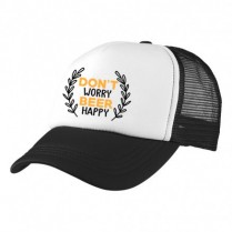 Black / White Big Size (61-65cm) Trucker Cap with Beer Logo (Don't worry, beer happy)