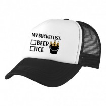 Big Size Black / White Trucker Cap with Beer Logo (My Bucket List)