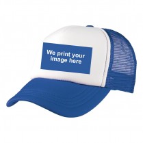 Big Size Royal Blue / White Trucker Cap with Custom Image Printed