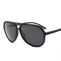 Big Size Matte Black Plastic Frame Aviator Sunglasses (150mm wide + Spring Hinges)