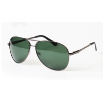 Big Size (160mm wide) Green Lens Metal Aviator Sunglasses w/Spring Hinges