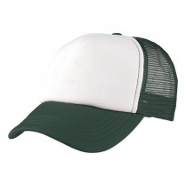 Big Size Green / White Trucker Cap (Plain with Deep Crown)