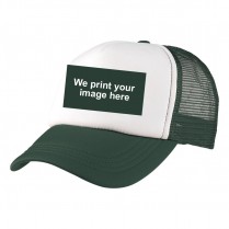 Green / White Big Size (61-65cm) Trucker Cap with Custom Image Printed