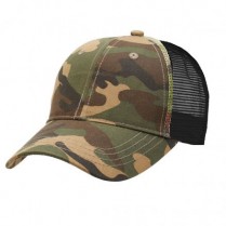 Black / Camo Big Size (61-65cm) Trucker Cap (Deep Crown)