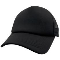 Black Super Sized (63-67cm) Trucker Cap (Deep Crown)