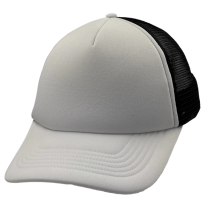 White/Black Super Sized (63-67cm) Trucker Cap (Deep Crown)