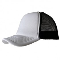 Black/White Super Sized (63-67cm) Trucker Cap (Deep Crown)