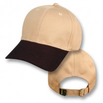 Big Size (XL-2XL) Sandstone / Black Baseball Cap (Plain - Standard Crown)