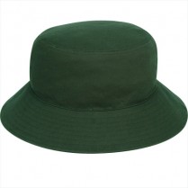 Big Size (61-64cm) Dark Green Bucket Hat (Plain w/Elastic Sweatband)