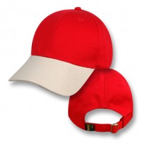 Big Size (59-63cm) Red / Natural Baseball Cap (Standard Crown)