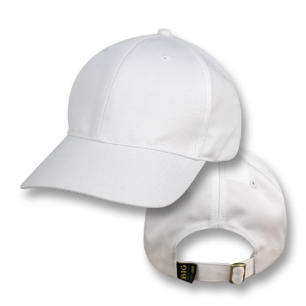 Big Size (2-3XL) White Baseball Cap (Plain - Deep Crown)