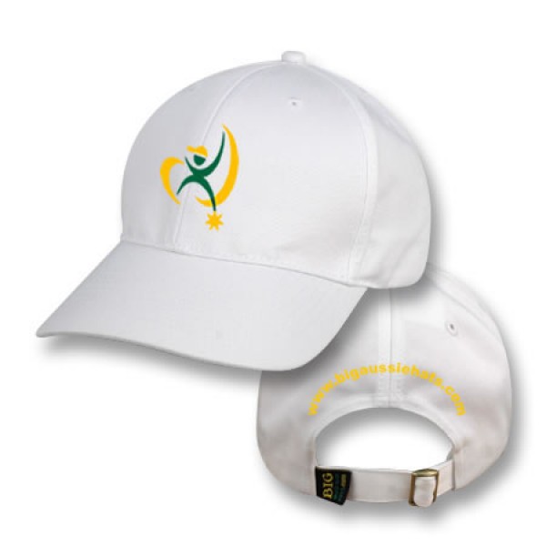 Big Size (XL-2XL) White Baseball Cap (Branded - Standard Crown)